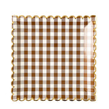 Brown Gingham Scalloped Plates