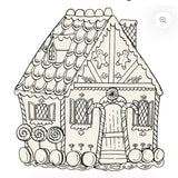 Die Cut Gingerbread House coloring placemat