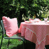 Cherry Red Candy Stripe Tablecloth