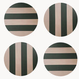 Forest Green Stripe Coasters