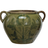 Hand Painted Terra cotta Urn w Handles