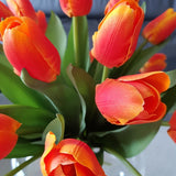 13 Inch dark orange Real Touch Tulip Bundle (6 Stem)