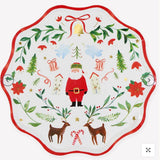 Foliage Santa Patterned Dinner Plates