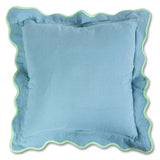 Darcy Linen Pillow Aqua & Mint