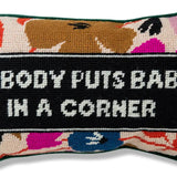 Baby In The Corner Needlepoint Pillow