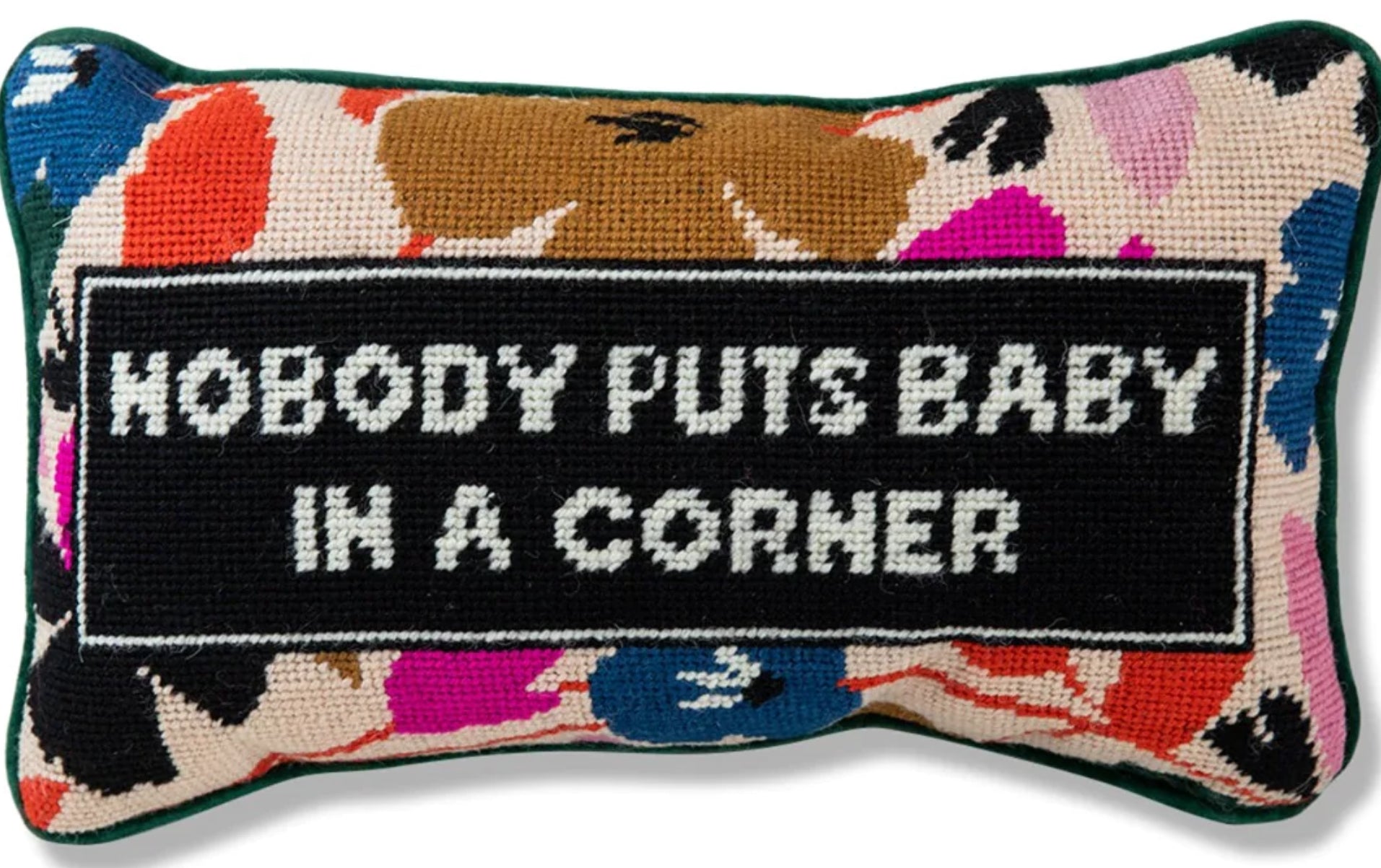 Baby In The Corner Needlepoint Pillow