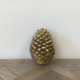 Large Holiday Gold Leaf Pine Cone