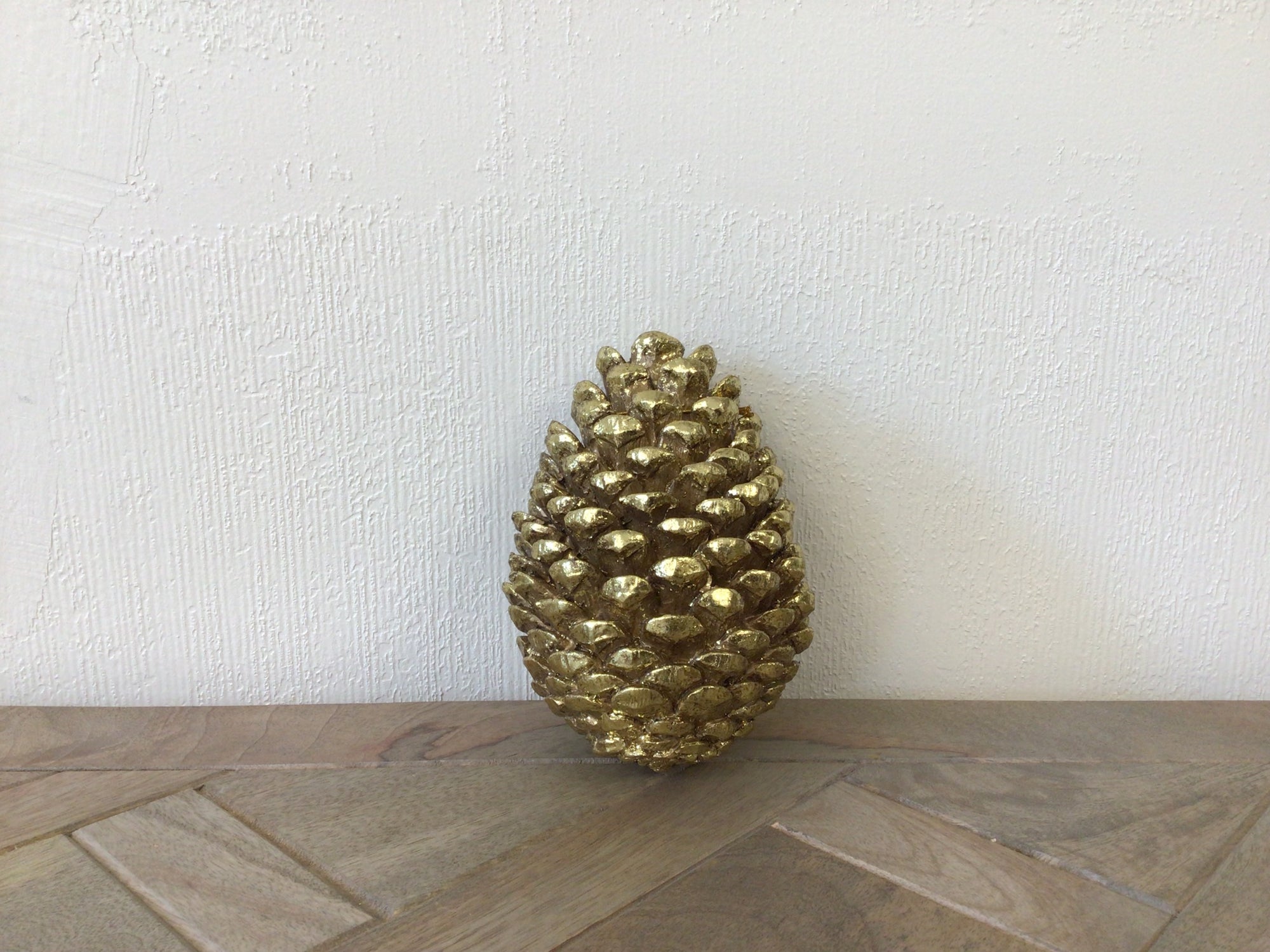 Large Holiday Gold Leaf Pine Cone