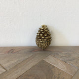 Small Holiday Gold Leaf Pine Cone