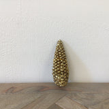 Tall Holiday Gold Leaf Pine Cone