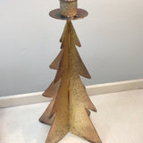 Medium Golden Christmas Tree Candleholders