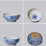Blue and White Porcelain Stylized Floral Bowl