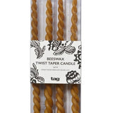 Twin Flame Twisted Beeswax Taper Candle