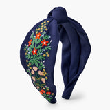 Navy w/ Floral Knot Headband