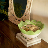Meadow Paper Mache Scalloped Bowl