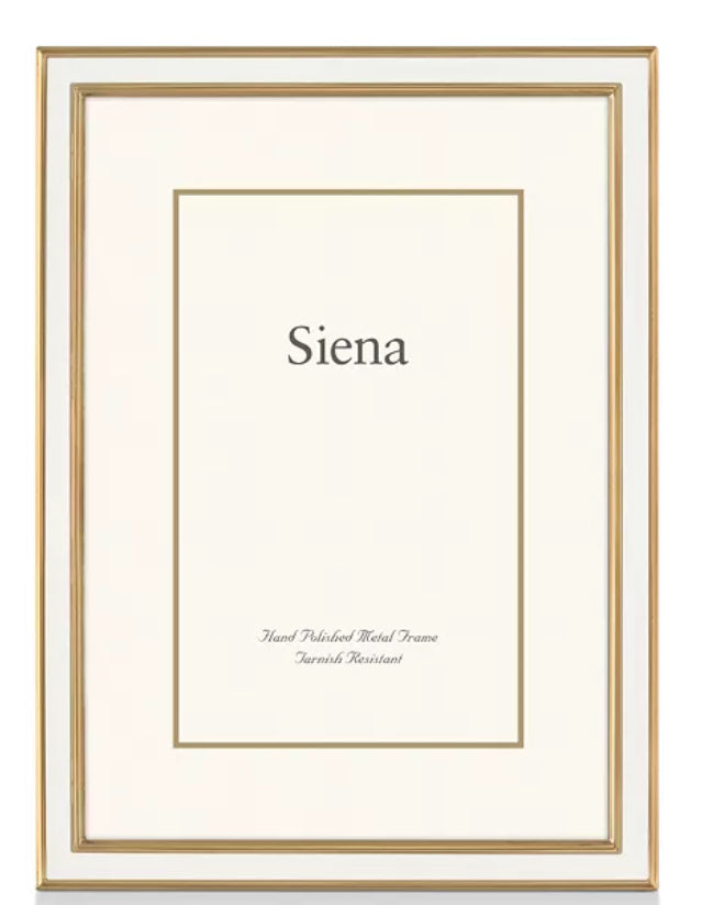 Siena White Enamel Golden Frame - 5”x7”