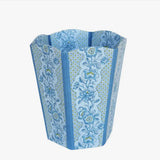 Indigo Block Printed Scalloped Basket