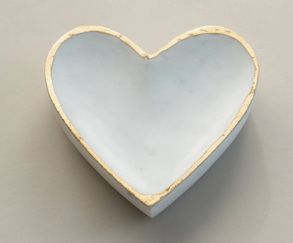 White Marble Heart Tray