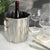 Polished Stainless Steel Grooved Ice Bucket w/ Handles