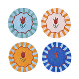 Jardin Embroidered Linen Coaster