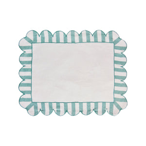 Embroidered Linen Scalloped Placemat