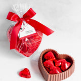 Solid Chocolate Heart Box W/Wrapped Hearts