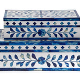 Blue and White Hinged Box-Small