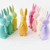 Flocked Pastel Button Nose Bunny