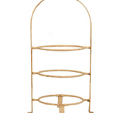 Provence Rattan Whitewash Three Tiered Plate Server
