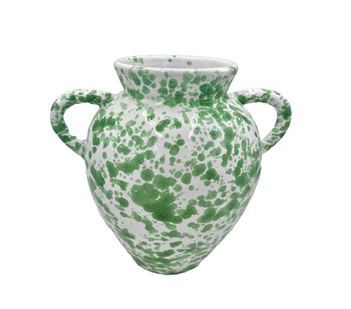 Green & White Speckled Vase