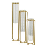 Brass & Glass Beaker Vase