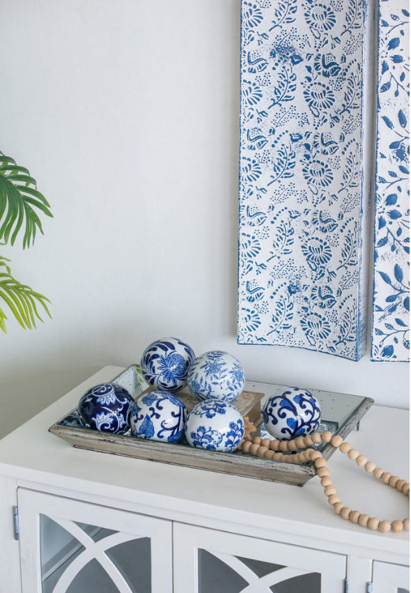 Blue & White Decorative Orb
