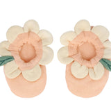 Peach Daisy Baby Booties