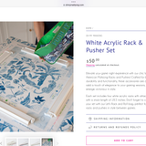 Mahjong White Acrylic Rack and Pusher Set