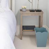 Chambray Blue Lacquered Scallop Waste Bin