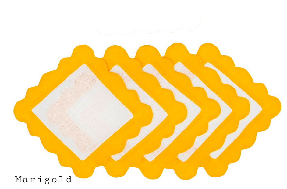 Sunflower Scallop Cocktail Napkins