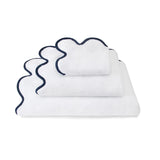 Scallop White/Navy Towels
