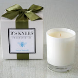 B’s Knees 1 Wick White Glass Candle