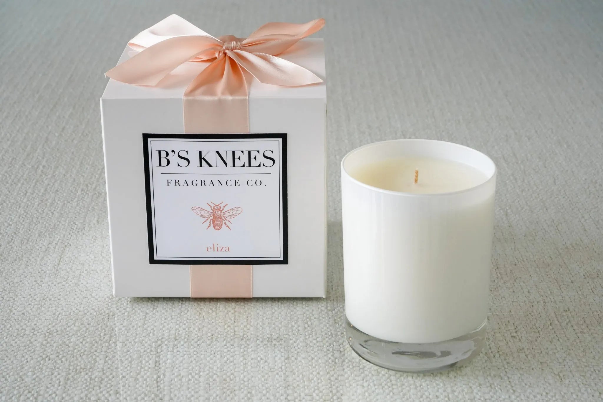 B’s Knees 1 Wick White Glass Candle