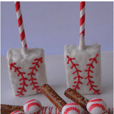 Baseball Themed Chocolate Covered Rice Krispy Treats