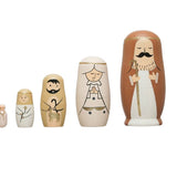 Hand Painted Wood Nativity Nesting Dolls