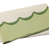 Tavola Green Scalloped Tablecloth