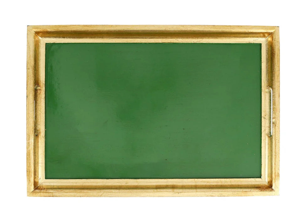 Florentine Wooden Green & Gold Tray