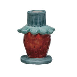 Hand-Painted Stoneware Strawberry Taper