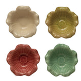 Debossed Stneware Flower Bowl