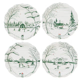 Country Estate Winter Frolic Party Plate-Evergreen