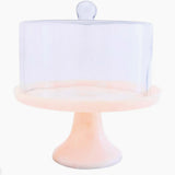 Lucerne Resin Cake Plate with Dome-Blush