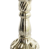 Glass Candle Holder Antique Silver