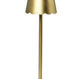 Gold LED Cordless Table Lamp with Scalloped Edge