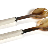 Variegated Horn With Bone Handle Salad Server